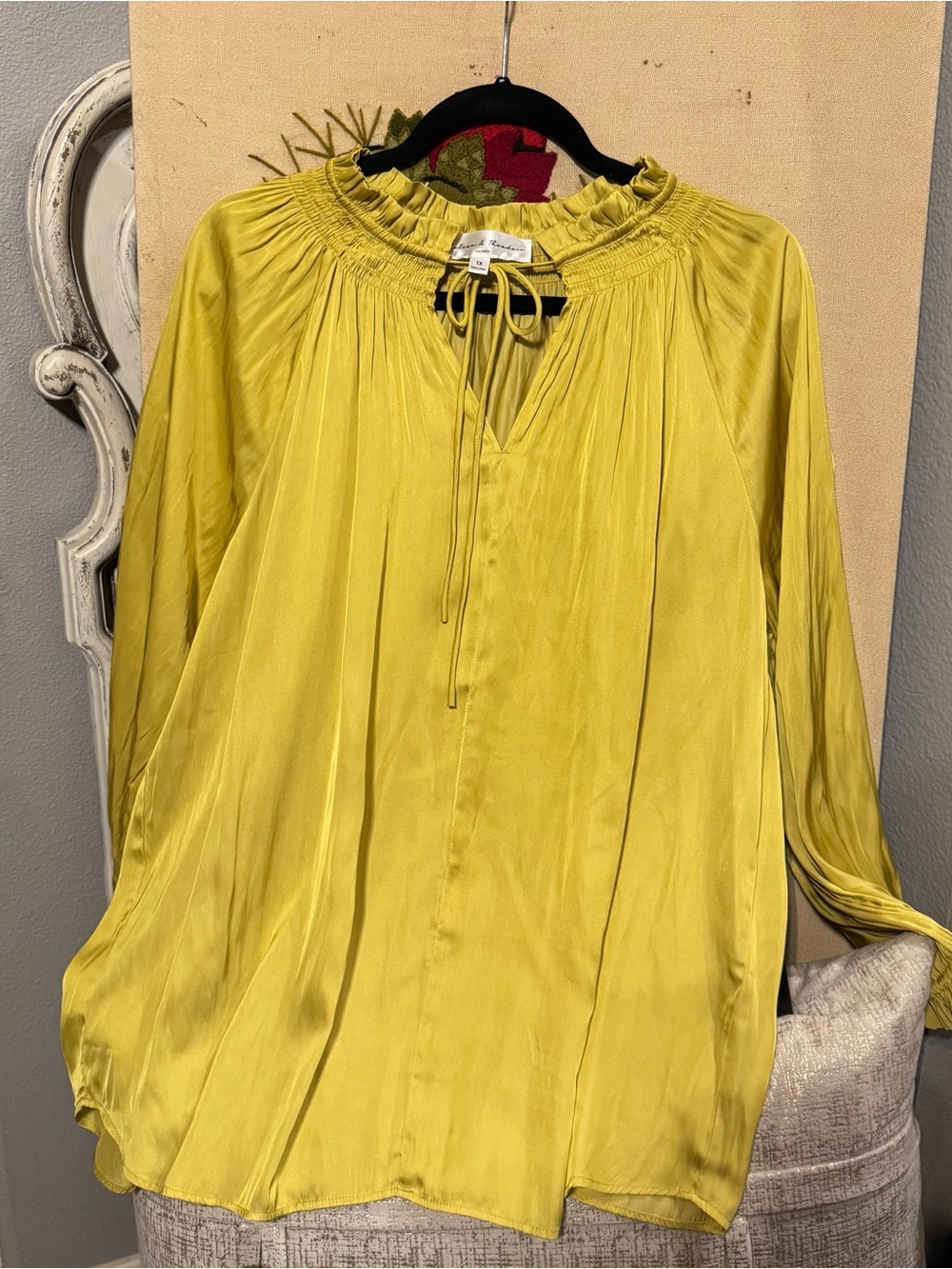 Chelsea & Theodore Citrine Yellow Peasant Blouse